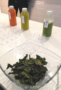 Fresh squeezed juices and kale chips